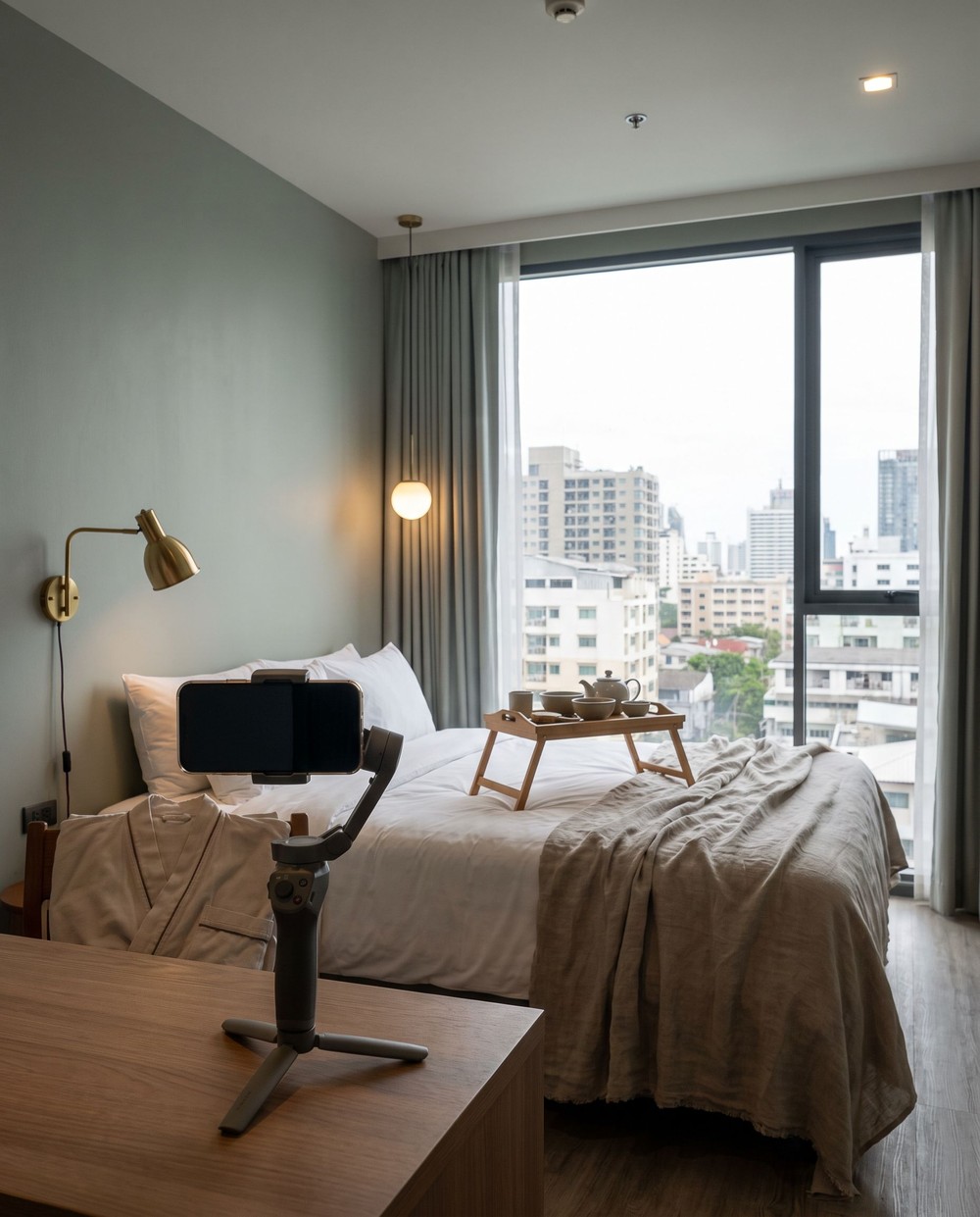 Hotel room tour content created for a Bangkok staycation