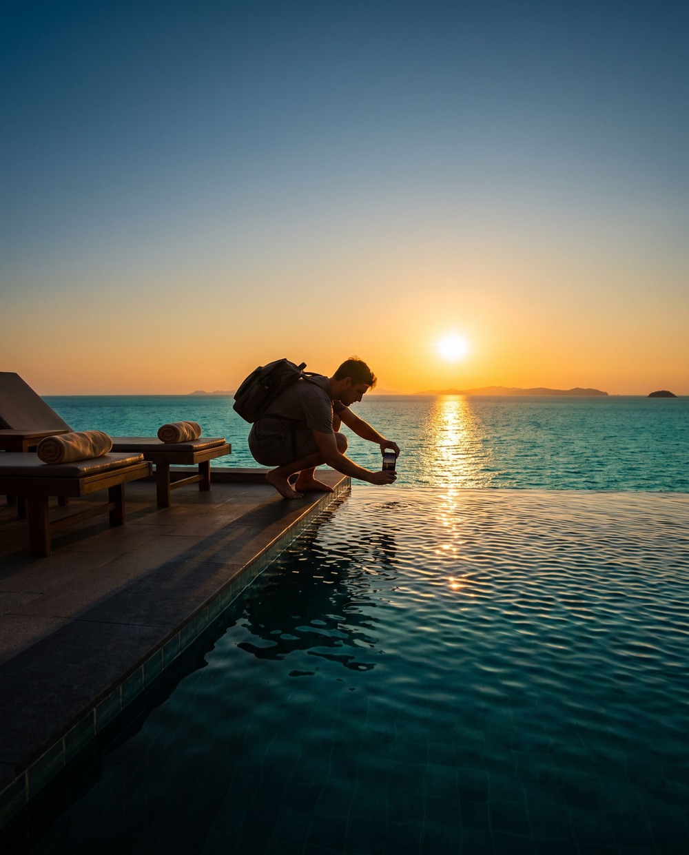 Resort pool and sunset reel filmed in Phuket