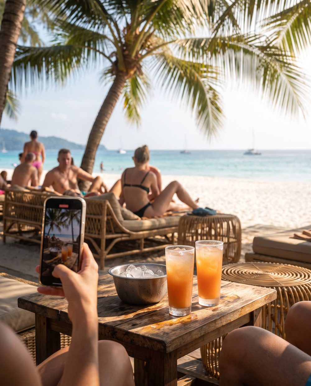Beach club atmosphere in Phuket captured by a UGC creator