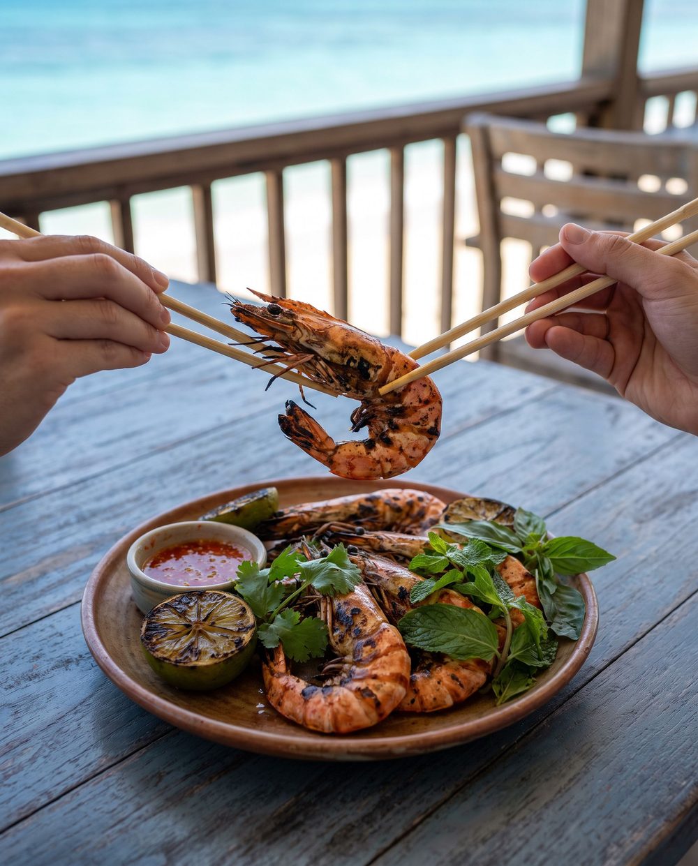 Fresh seafood dish styled for a Phuket restaurant reel